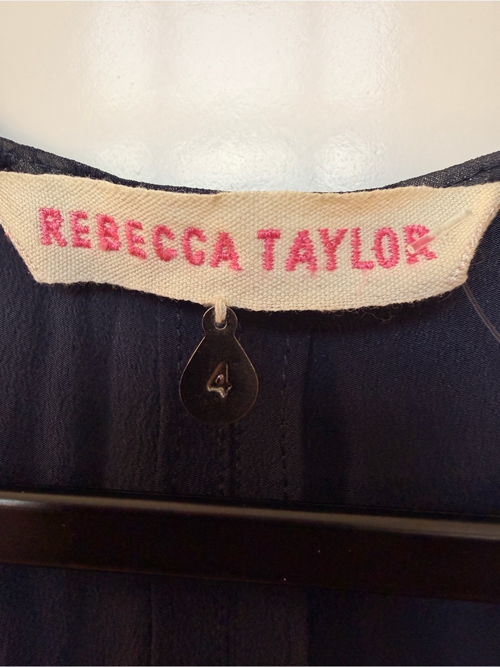 Rebecca Taylor Navy Studded Sleeveless 100% Silk Tank - Picture 3 of 4